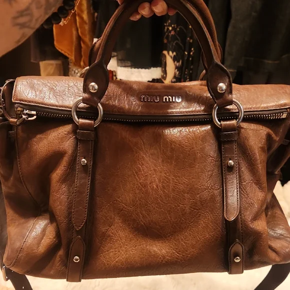 Miu Miu Brown Leather Briefcase with Vintage Appeal - Picture 1 of 10